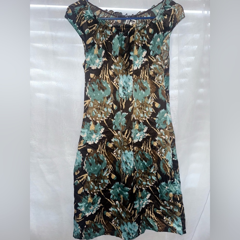 To the Max Teal and Brown Floral Long Sleeve Dress - Picture 2 of 9
